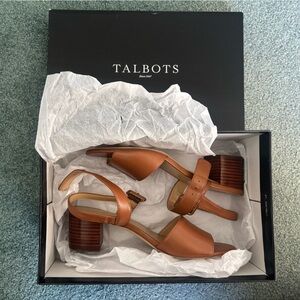 NWT Talbots Mimi Buckle Sandal (Havana Tan, Size 7.5M)